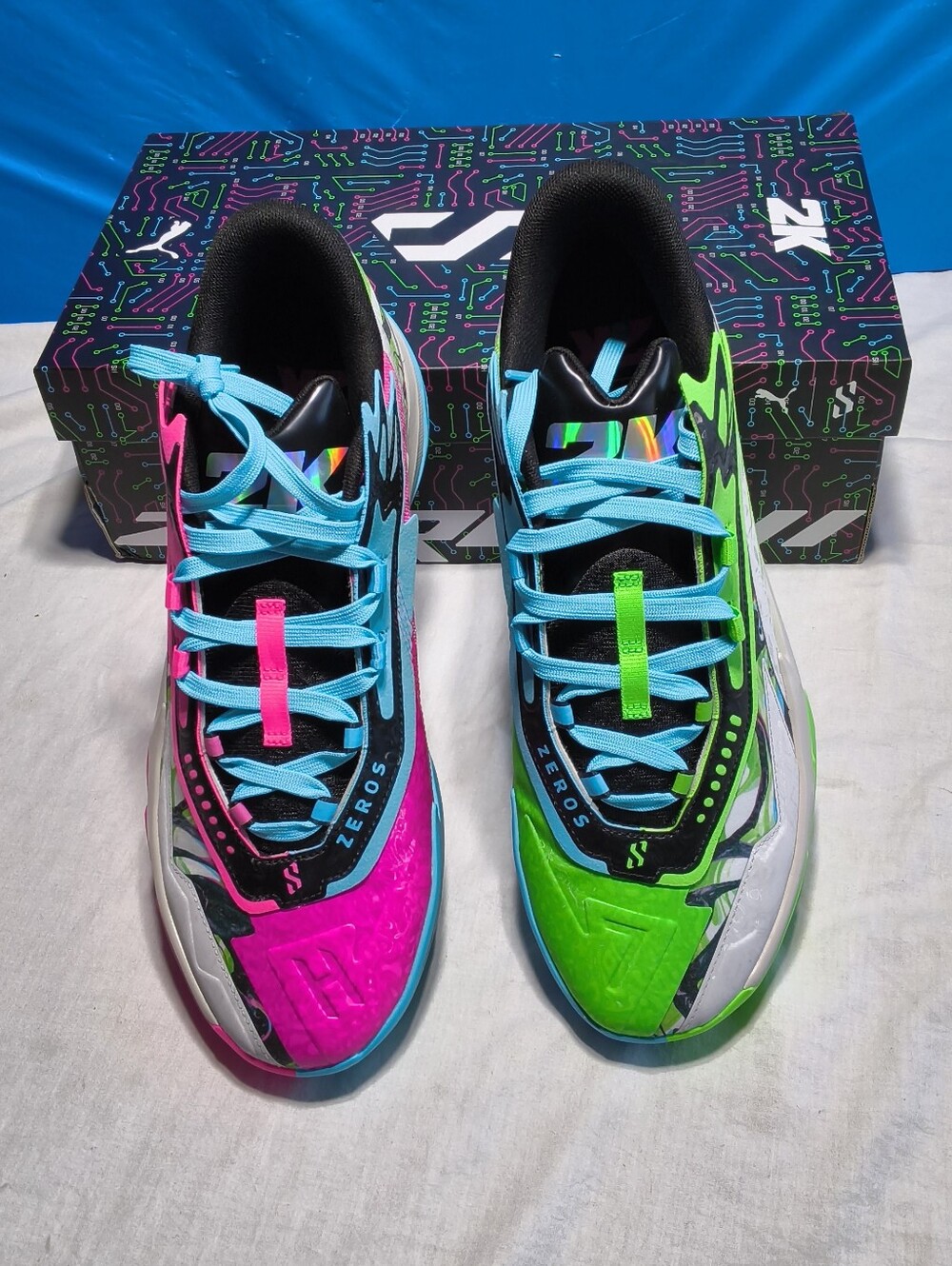 Puma Scoot Zeros II 2K Men's Size 12 Bright Aqua Basketball Shoes New In Box